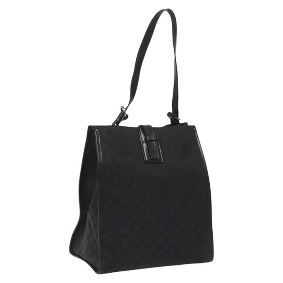 GUCCI GG Canvas Tote Bag Black Silver - Picture 1 of 16